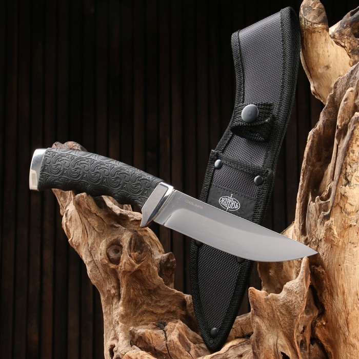 Нож охотничий Плёс сталь - 95х18. рукоять - сталь / резина, 25 см