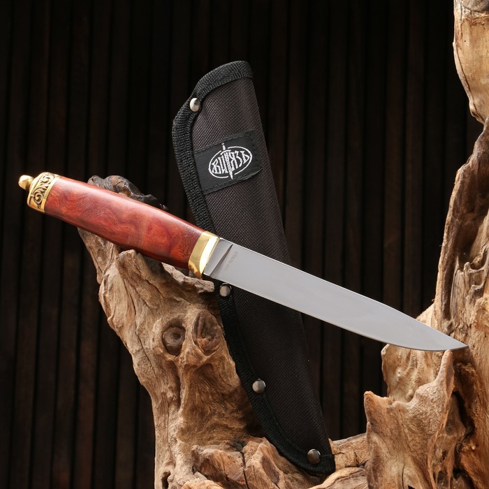 фото Нож туристический "утиная охота" сталь - 65х13, рукоять - дерево, 28 см витязь