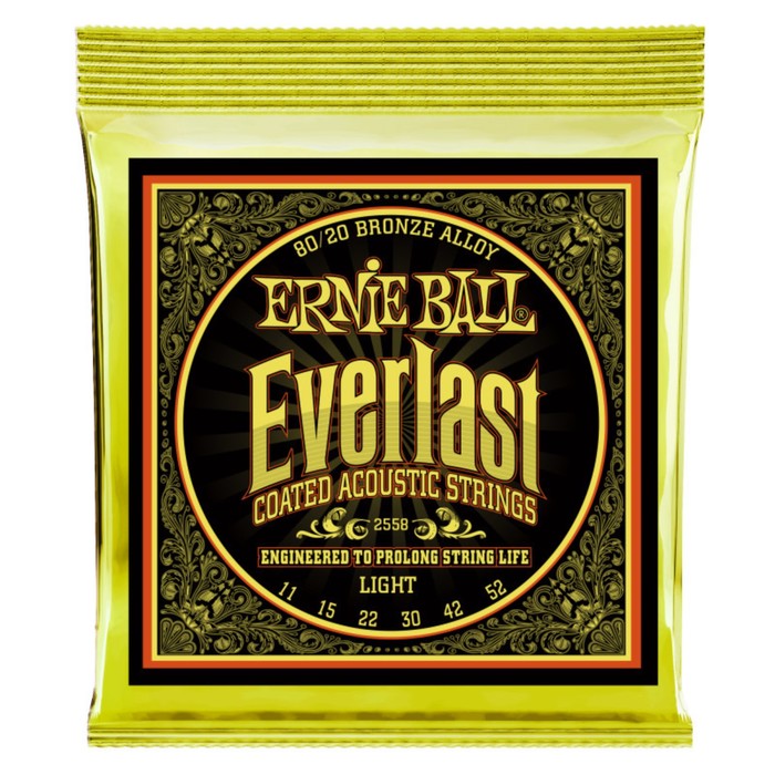 фото Струны для акустической гитары ernie ball 2558, (11-15-22w-30-42-52)