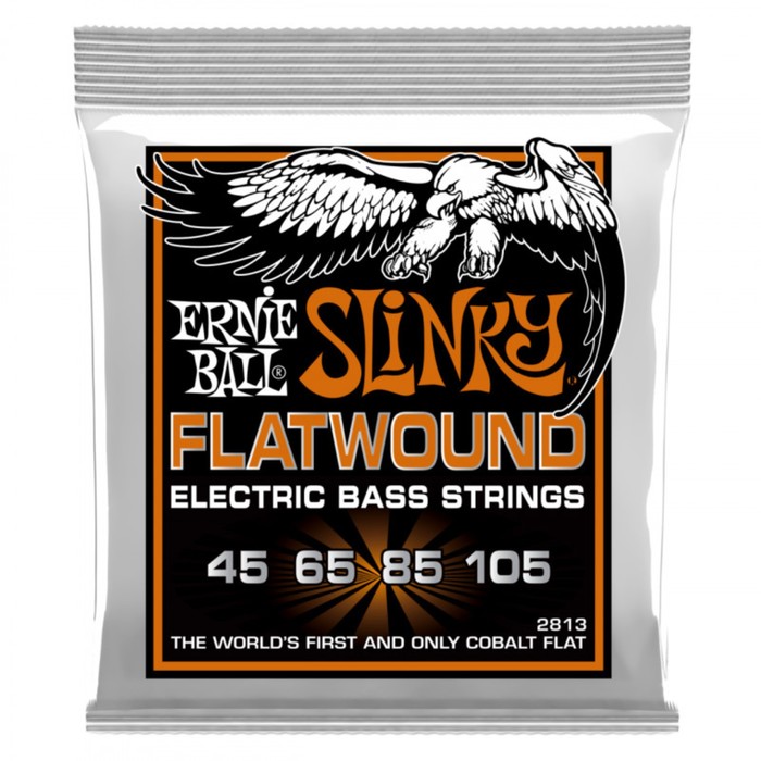 фото Струны для бас-гитары ernie ball 2813 hybrid slinky flatwound bass (45-65-85-105)