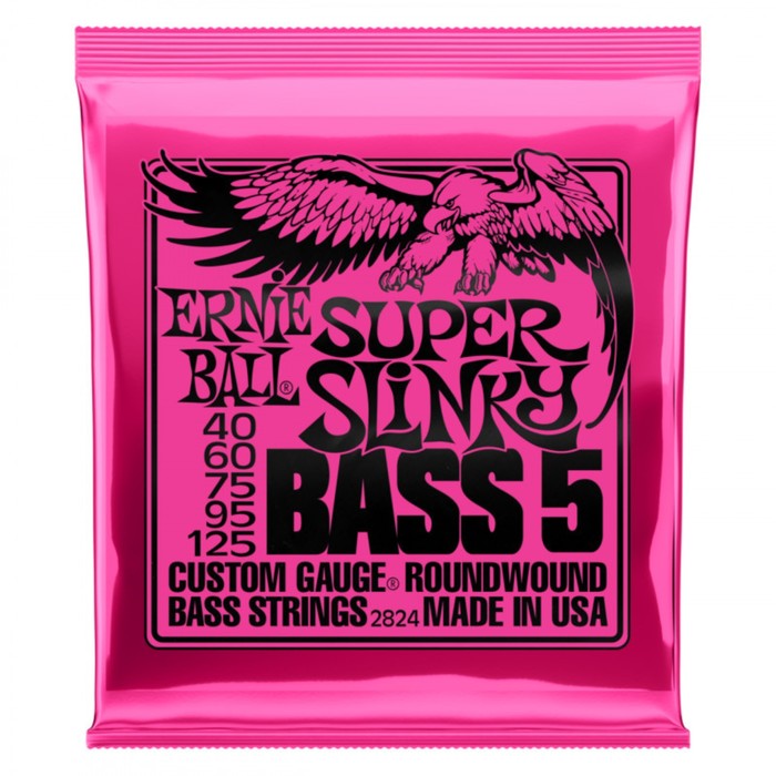 фото Струны для бас-гитары ernie ball 2824 nickel wound bass super slinky 5 (40-60-75-95-125