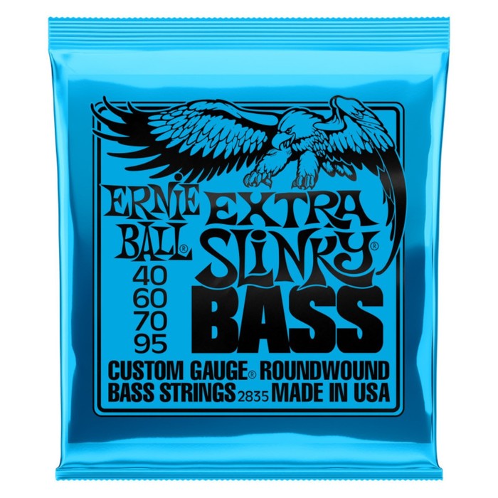 фото Струны для бас-гитары ernie ball 2835 nickel wound bass extra slinky (40-60-70-95)