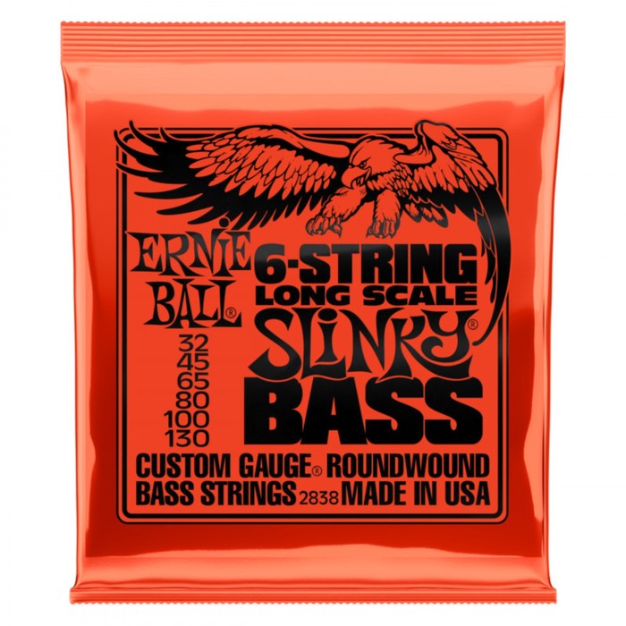 фото Струны для бас-гитары ernie ball 2838 nickel bass ls slinky 6 (32-45-65-80-100-130)