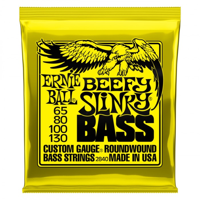 фото Струны для бас-гитары ernie ball 2840 nickel wound bass beefy slinky (65-80-100-130)