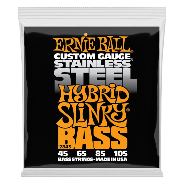 фото Струны для бас-гитары ernie ball 2843 stainless steel bass hybrid slinky (45-65-85-105)