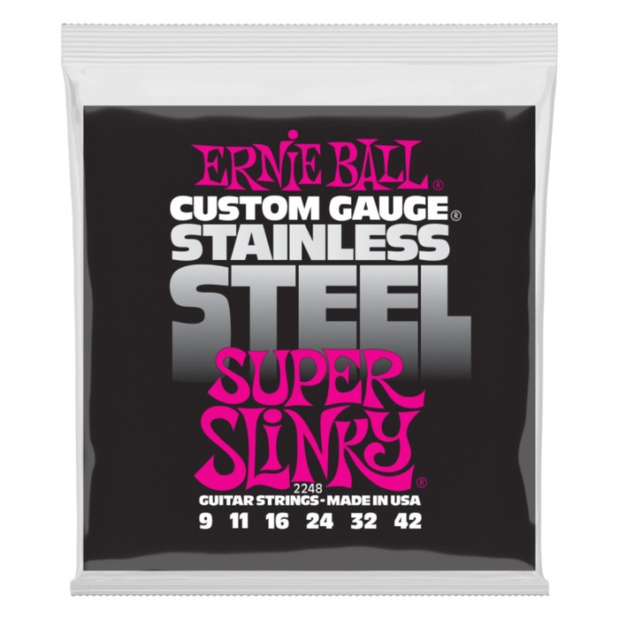 фото Струны для электрогитары ernie ball 2248 stainless steel super slinky (9-11-16-24w-32-42)