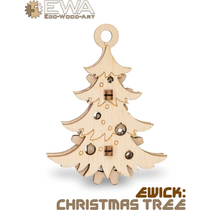 фото Деревянный конструктор-брелок ewa "эвик: новогодняя елка" eco wood art