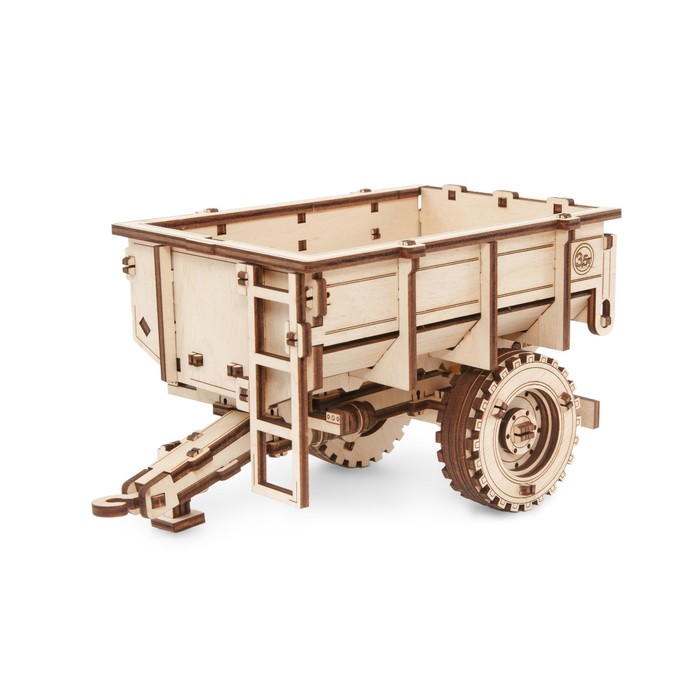 цена Сборная модель деревянная 3D EWA Прицеп к трактору Беларус 82/2022