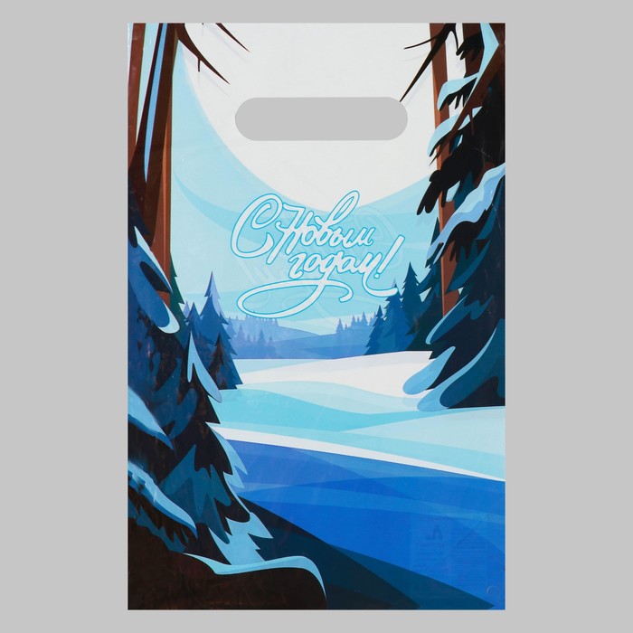 

Пакет "Зимний лес", полиэтиленовый с вырубной неусиленной ручкой, 20х30 см, 30 мкм