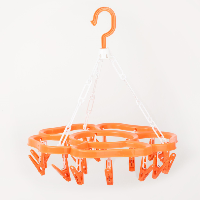 Сушилка для белья подвесная 31х31 см "Клевер", 20 прищепок, цвет МИКС