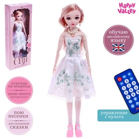 Кукла интерактивная шарнирная «Оля» в платье, с пультом Ош