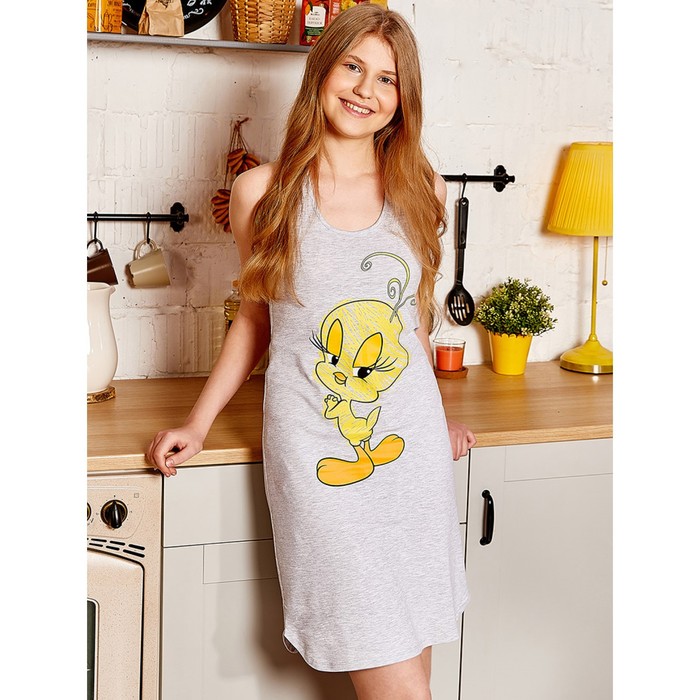 

Платье женское Looney Tunes, размер 46-48, цвет серый меланж