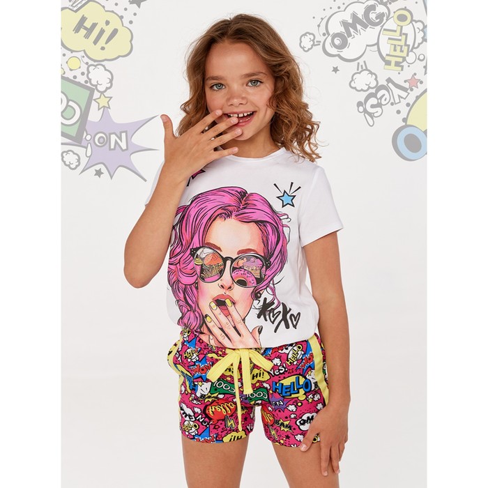 

Футболка для девочки Pink Pop, рост 140 см, цвет белый