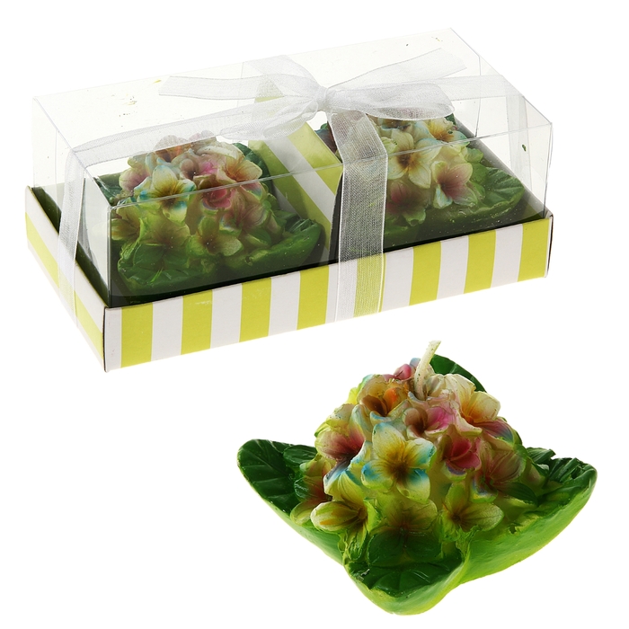 Свечи восковые (набор 2 шт) "Цветы"