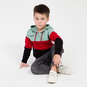 

Толстовка для мальчика, цвет зелёный/полоса, рост 128 см