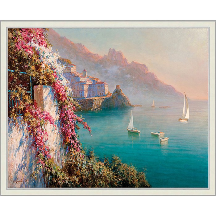 Картина "Амальфи. Цветы над морем" 40/50 см