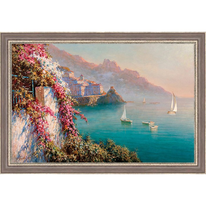 Картина "Амальфи. Цветы над морем" 70/100 см