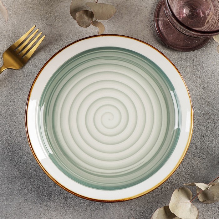 Тарелка керамическая десертная «Крафт», d=20 см, цвет темно-зелёный тарелка керамическая десертная бриз d 20 см цвет синий