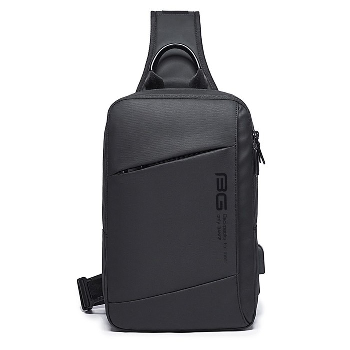 

BG22002 Рюкзак-слинг с USB Bange, 2 отдела на молнии, цвет черный (9.7"), 19х8х30см