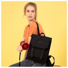 

MR19C1702 Рюкзак MAH, отдел на клапане, цвет черный (14"), 23х9х34см