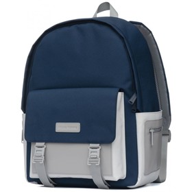 

MR19C1760 Рюкзак школьный MAH, отдел на молнии, цвет т.синий/с.серый (14"), 31х15х43см