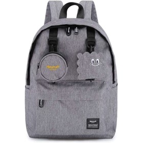 

HW-0422 Рюкзак школьный Himawari, отдел на молнии, цвет серый (14"), 30х11х40см