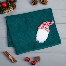 

Подарочное полотенце с игрушкой Этель "Гном" 50*90 см, цв.изумрудный, 100% хл, 320г/м2