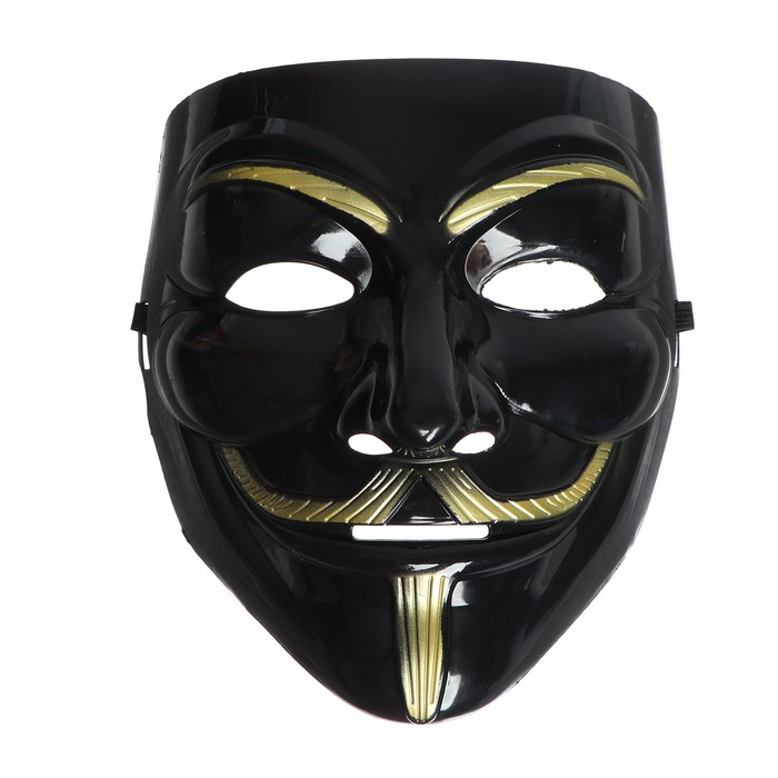 Карнавальная маска «Гай Фокс», цвет чёрный карнавальная маска гай фокс белый перламутр