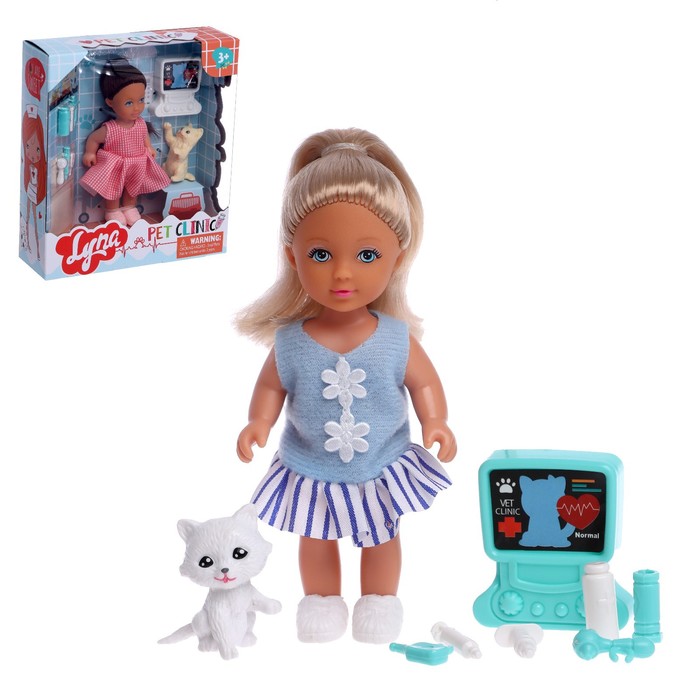 Кукла малышка Lyna с питомцем и аксессуарами, МИКС кукла малышка маша с мопедом и аксессуарами микс