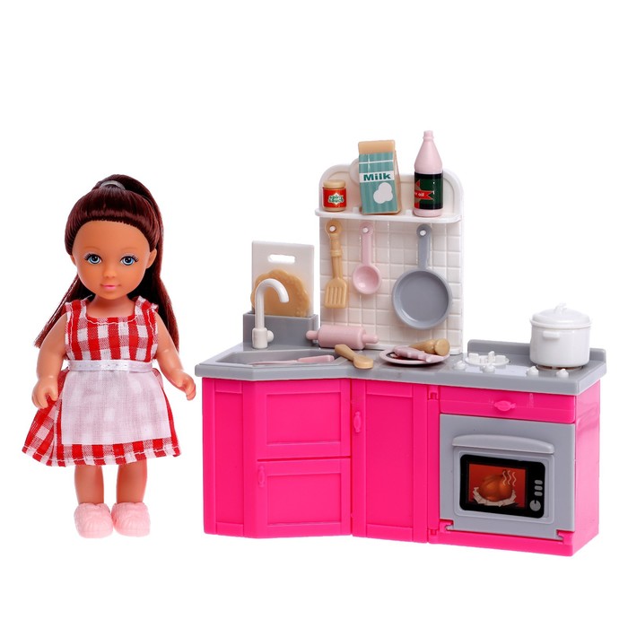 Кукла малышка Повар Lyna с набором мебели и аксессуарами, МИКС