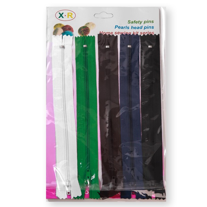 Молния "Спираль", неразъёмная, 23см, 5 шт, цвет МИКС