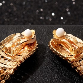 

Клипсы "Вечерние" полукруг, цвет белый в золоте