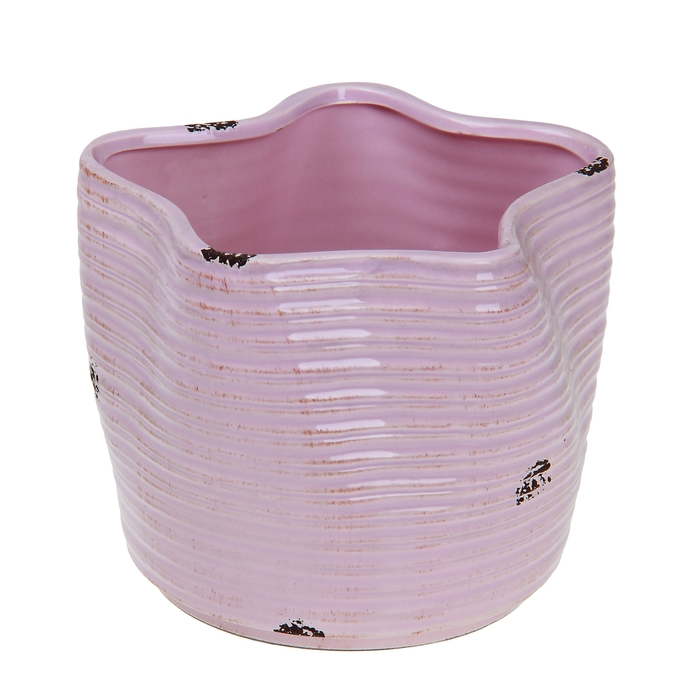 Кашпо "Звезда" среднее, розовое