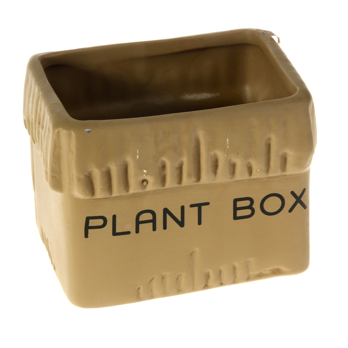 Кашпо "Картонная коробка" малое, коричневое