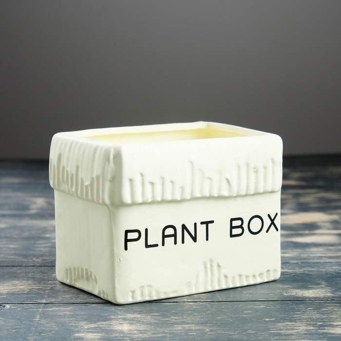 Кашпо "Картонная коробка" среднее, белое