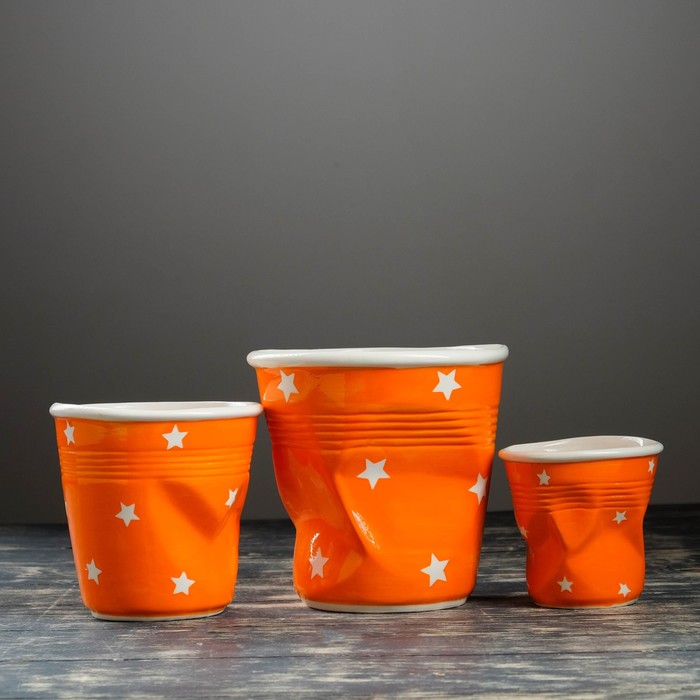 Набор кашпо 3 шт. "Стакан" оранжевое