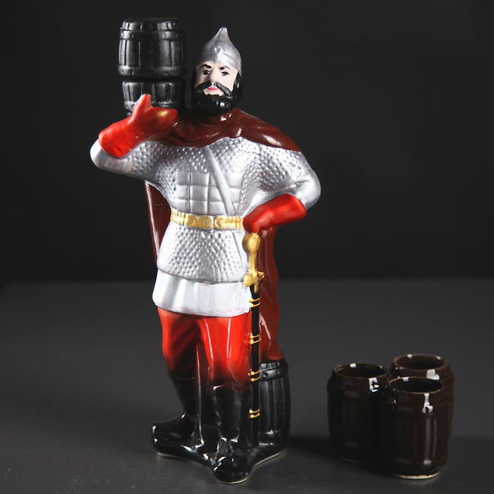 Штоф с рюмками "Богатырь", 4 предмета, 1,1 л