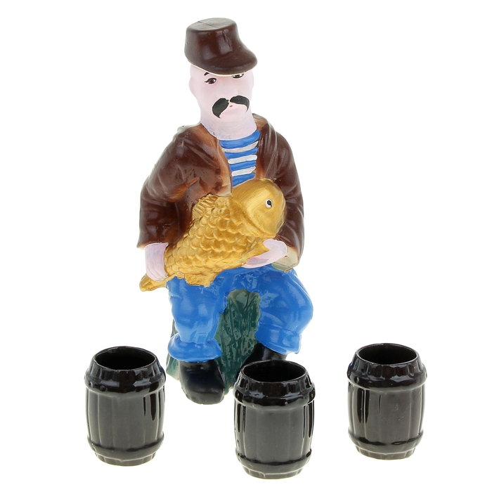 Штоф с рюмками "Рыбак", 4 предмета, 0,7 л, микс