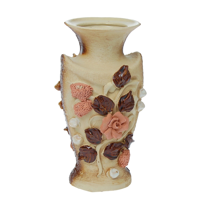 Ваза "Амур" малая, лепка, цветы, микс