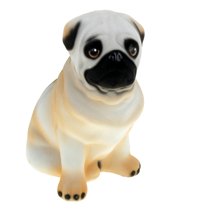 Копилка "Мопс" флок, белая