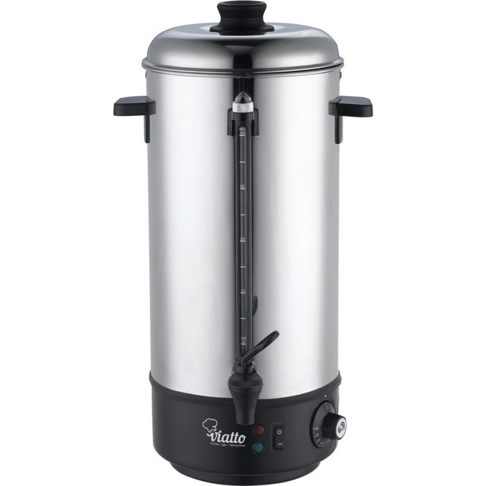 

Электрокипятильник VIATTO VA-WB10, 10 л, 1800 Вт, нержавеющая сталь + пластик, серебряный