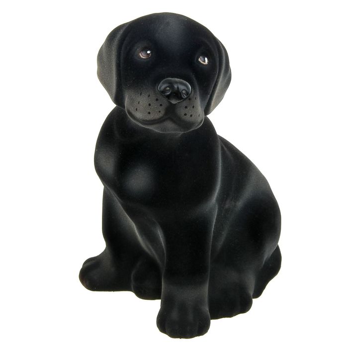 Копилка "Лабрадор" флок, чёрная