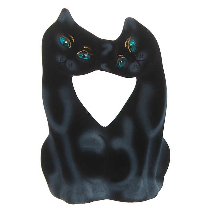 Копилка "Коты Поцелуй" флок, чёрная