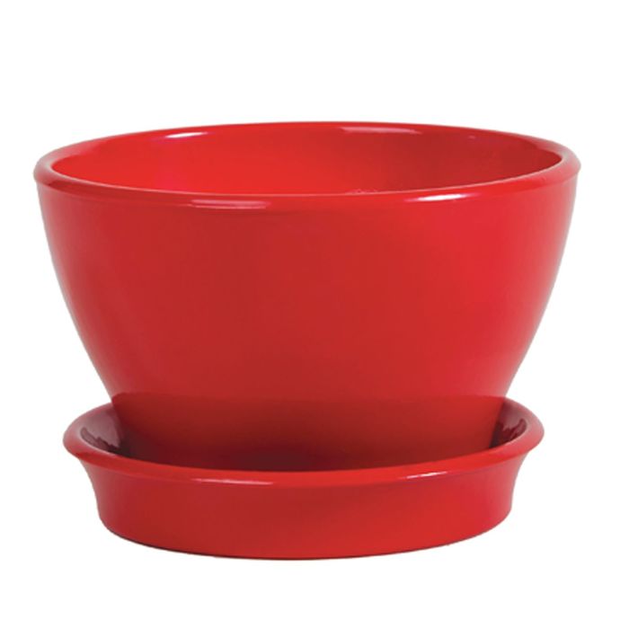 Кашпо "Ксения" бокарнея, глянец, красное, 7,4 л