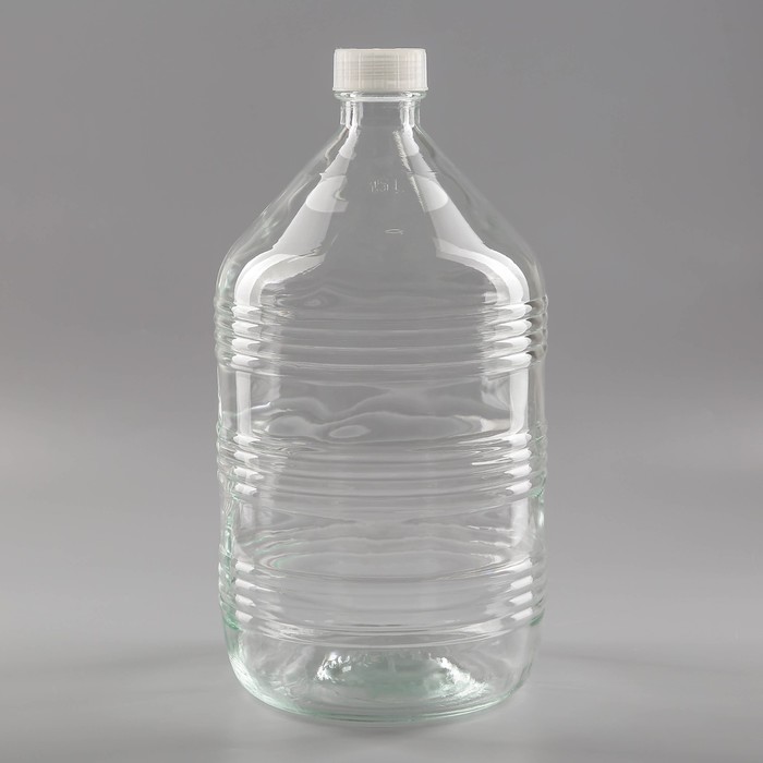 Бутыль стеклянная «Рифлёная», 15 л, с крышкой