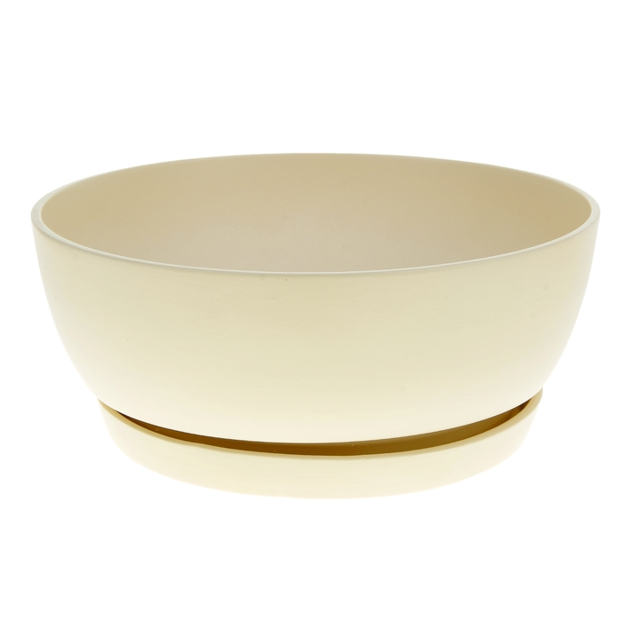 Кашпо "Плошка" глянец, бежевое, 6 л