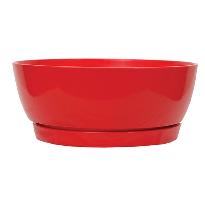 Кашпо "Плошка" глянец, красное, 6 л