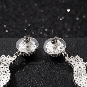 

Серьги со стразами "Искорки" бутон, цвет белый в серебре