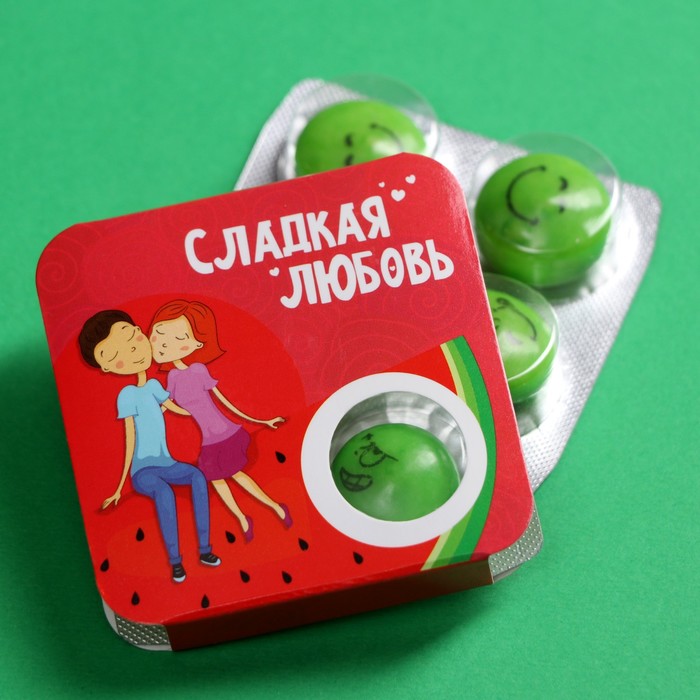 

Жевательная резинка "Сладкая любовь" арбуз, 14г.