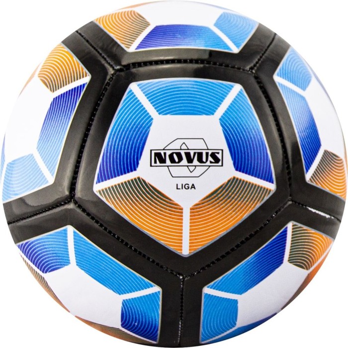Мяч футбольный детский Novus LIGA, PVC бело-синий/оранжевый, размер 5, машинная сшивка, d=68-71